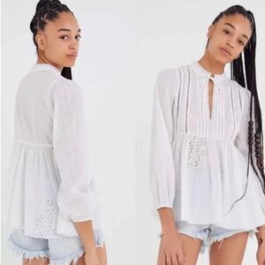 Urban Outfitters Eva White Balloon Sleeve Blouse M